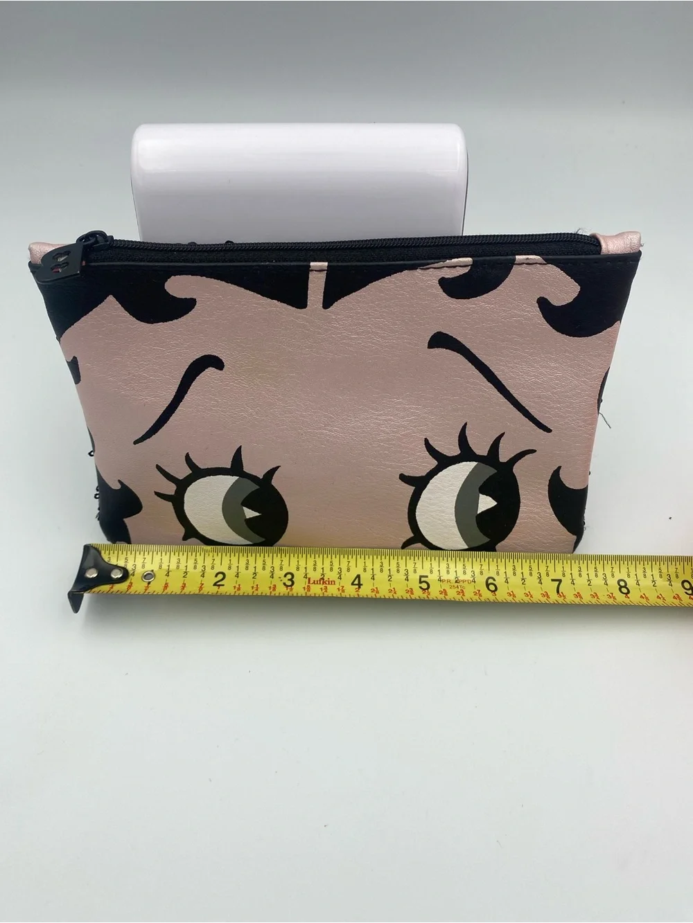 Betty Boop Inspired Pink Eye Zip Cosmetic Pouch